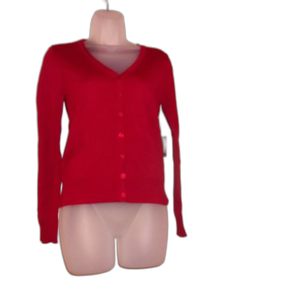Active Usa Small Dark Red V-Neck Button Down Cardigan NWT - Picture 11 of 11